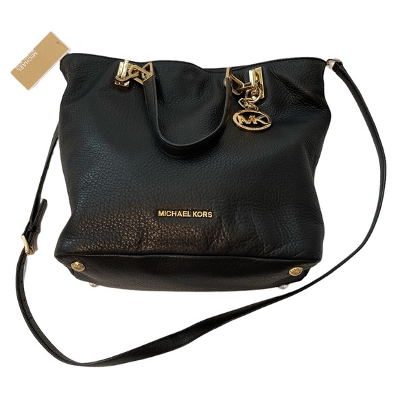 MICHAEL Michael Kors Handbags - Michael Kors | NWTS black pebble leather double strap hobo bag